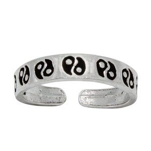 Sterling Silver Toe Ring - Ying Yang